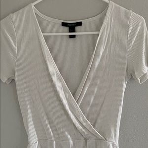 White Wrap Top Bodysuit